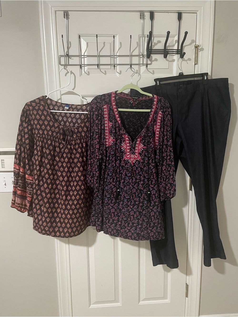 Women’s Black & Pink Printed Peasant Top lucky and old navy 3x 26w Lee jeans
